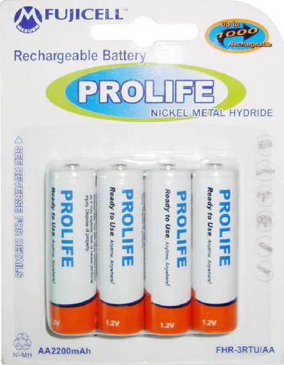  FUJICELL PROLIFE NiMH AA 2200mAh BL4 FHR-3RTU/A