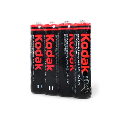 Батарейка бытовая стандартных типоразмеров Kodak Extra Heavy Duty R03 SR4, в упак 40 шт