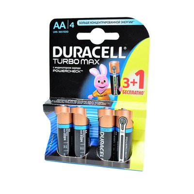     DURACELL TURBO MAX LR6 3+1  BL4 NEW