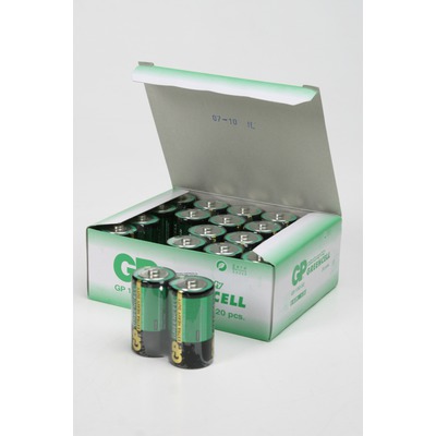 Батарейка бытовая стандартных типоразмеров GP Greencell 13G/R20 SR2, в упак 20 шт