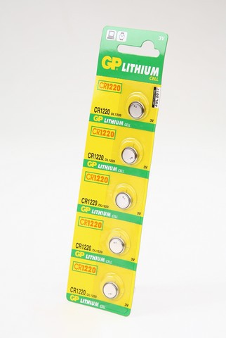 Батарейка дисковая литиевая GP Lithium CR1220-C5 CR1220 BL5